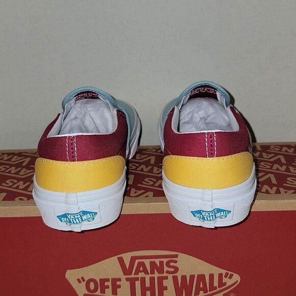 Vans Classic Slip On Retro Rainbow Multi / True White Sneaker Shoes Size 13 - Picture 4 of 10